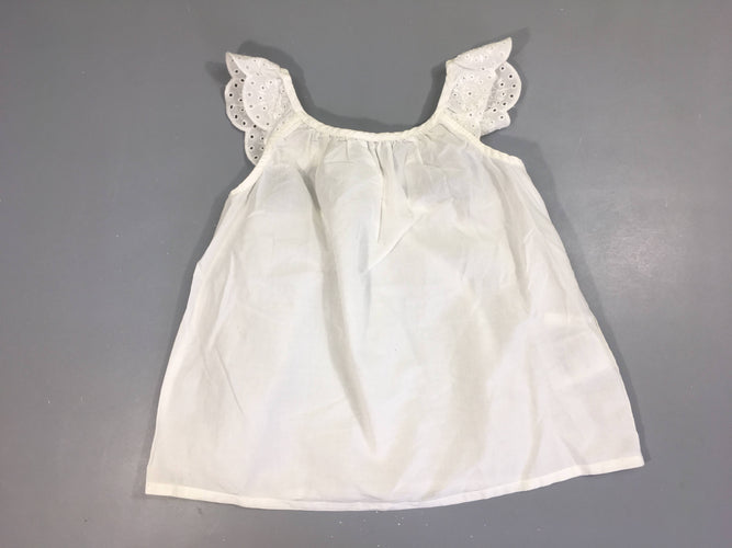 Blouse fines bretelles blanche dentelle, moins cher chez Petit Kiwi