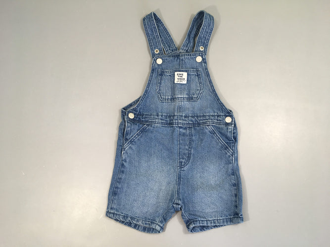 Salopette short en jean save the waves, moins cher chez Petit Kiwi
