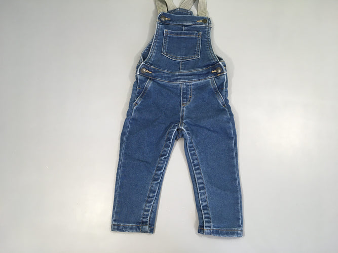 Salopette denim bretelles élastiques, moins cher chez Petit Kiwi