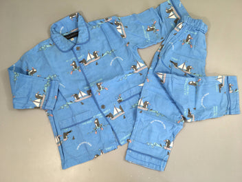 Pyjama 2 pcs chemise bleu pingouins