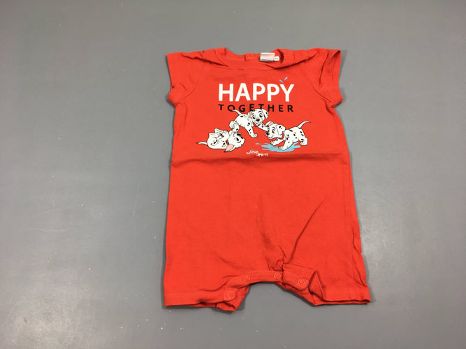 Combishort m.c jersey rouge Dalmatiens, moins cher chez Petit Kiwi