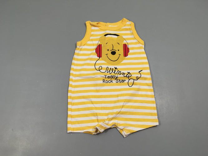 Combishort s.m jersey jaune rayé blanc Winnie, moins cher chez Petit Kiwi