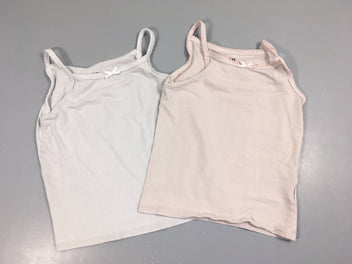 2 Chemisettes s.m rose pâle-blanche