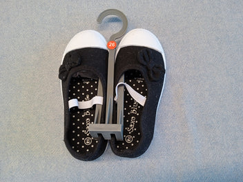 NEUVES Babies en toile à élastique noir avec petit noeud -26