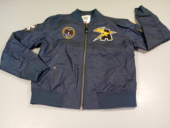 Veste zippée capuche bleu marine , écussons aigle,