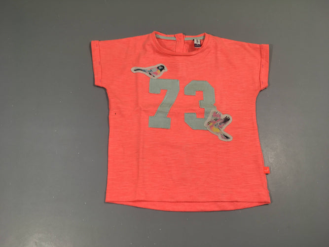 T-shirt m.c rose néon 73, légèrement bouloché, moins cher chez Petit Kiwi