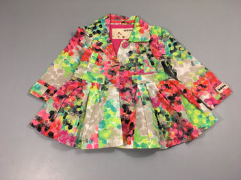 Manteau léger pois colorés, manque 2 boutons décoratifs