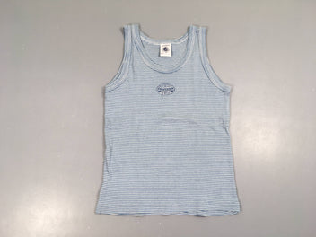 Chemisette s.m blanc rayé bleu milleraies