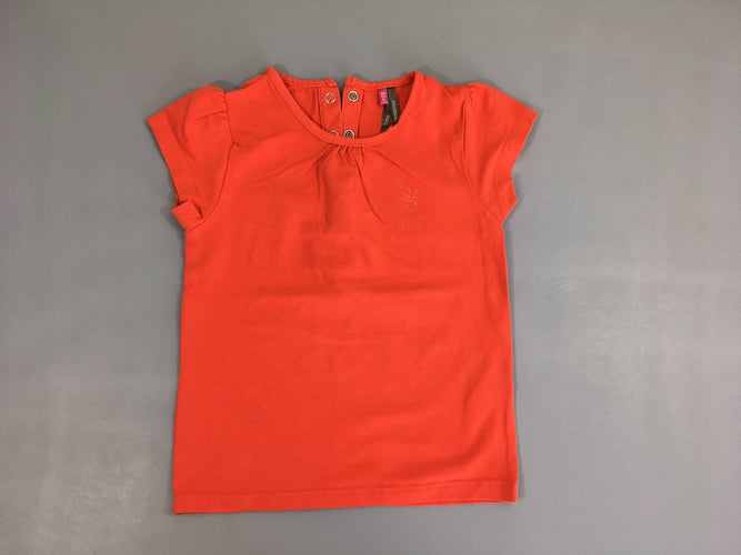T-shirt m.c rouge orangé, moins cher chez Petit Kiwi