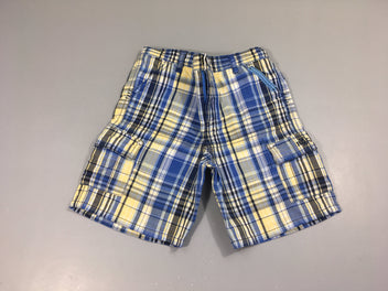 Bermuda à carreaux bleu/jaune
