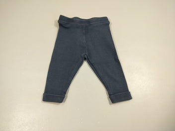 Legging bleu marine texturé à revers 95% coton 5% élasthanne