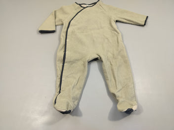 Pyjama velours kaki clair grisatre et bleu marine extérieur 100% polyester doublure 100% coton