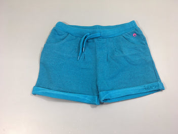 Short molleton bleu irisé à revers