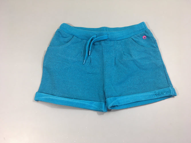 Short molleton bleu irisé à revers, moins cher chez Petit Kiwi