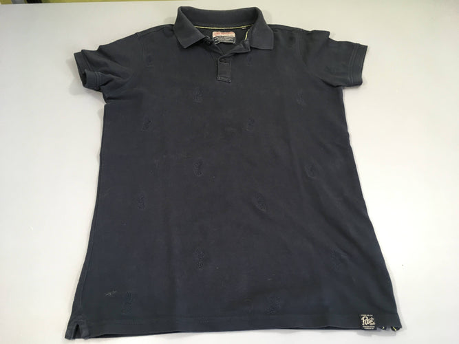 Polo m.c bleu marine ananas brodés, moins cher chez Petit Kiwi