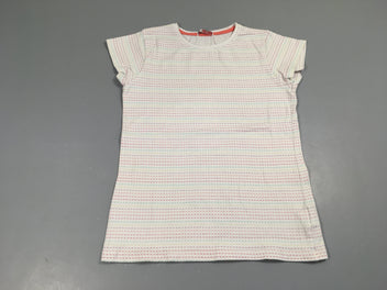 T-Shirt m.c blanc petit traits multicolores