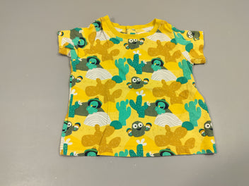T-shirt m.c jaune, motifs cactus 100% coton