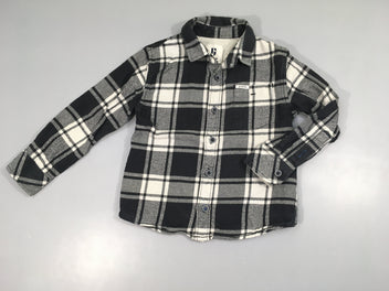 Chemise m.l flanelle carreaux blanc/bleu foncé