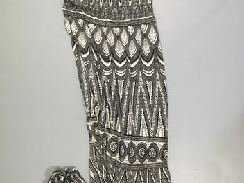 Robe fines bretelles jersey s.mockée motifs noir/blanc