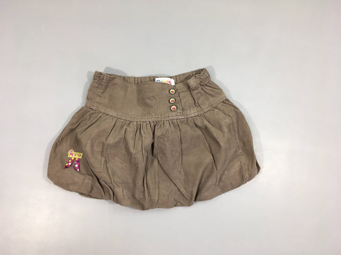 Jupe boule velours taupe, moins cher chez Petit Kiwi