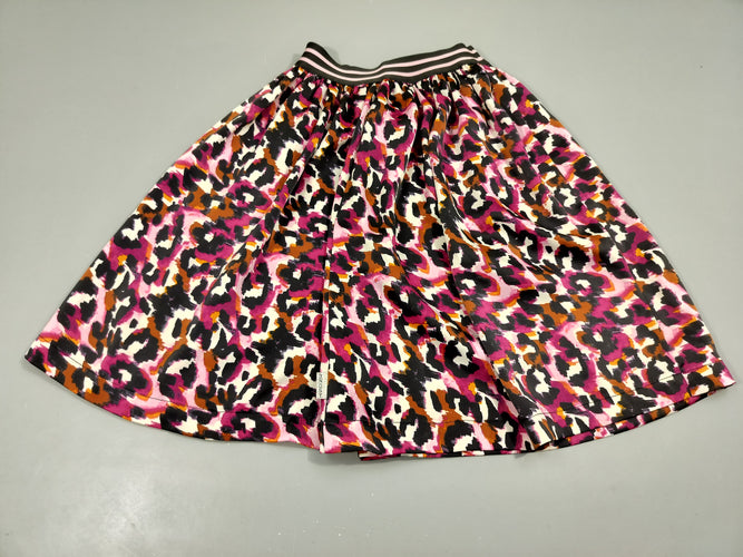 Jupe  midi B. Nosy  matière satinée à motifs blanc, rose, noir,...Taille élastique, moins cher chez Petit Kiwi