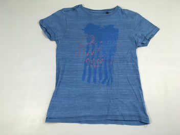 T-shirt m.c bleu foncé flammé, flocage quasiment effacé