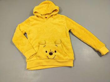 Pull peluche jaune à capuche Winnie l'ourson, poche à l'avant 100% polyester