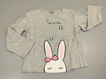T-shirt m.l gris flammé , tête de lapine