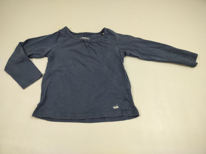 T-shirt m.l bleu marine flammé, moins cher chez Petit Kiwi