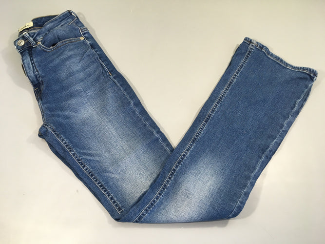 Jeans foncé Flare XS-32 Elastane légèrement détendu extérieur hanches, moins cher chez Petit Kiwi
