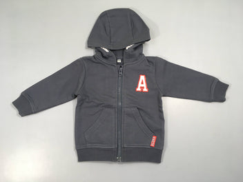 Sweat zippé à capuche gris A Légèrement bouloché