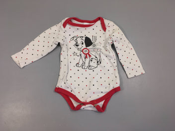 Body m.l blanc 101 dalmatiens étoiles, légèrement bouloché