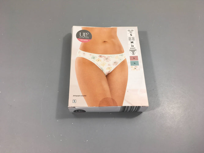 NEUF lot de 3 culottes rose/bleu/blanc fleuri, moins cher chez Petit Kiwi