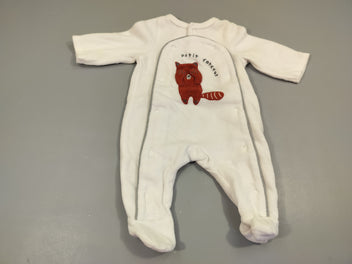 Pyjama velours blanc raton laveur