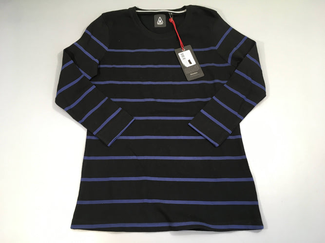 NEUF T-shirt m.l long noir rayé bleu, moins cher chez Petit Kiwi