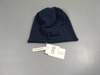 NEUF bonnet jersey bleu foncé yeah! 52cm