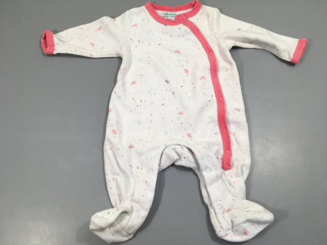 Pyjama velours blanc, petit motifs, moins cher chez Petit Kiwi