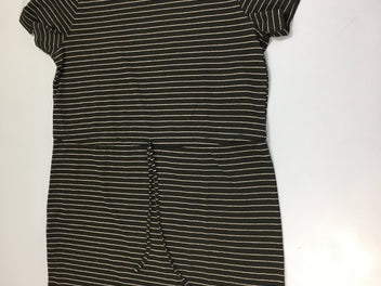 Robe m.c jersey noire rayé doré