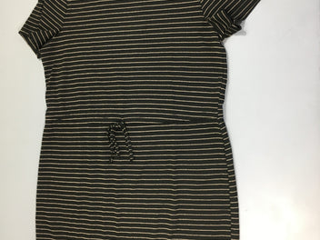 Robe m.c jersey noire rayé doré