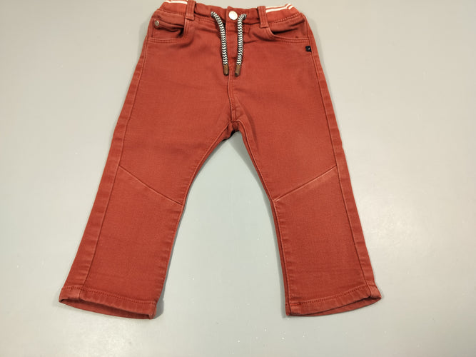 Pantalon bordeau, taille élastique, intérieur chaud, moins cher chez Petit Kiwi