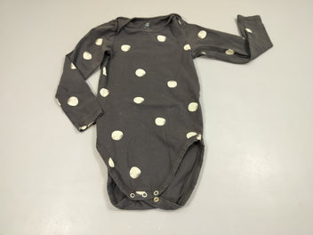 Body m.l anthracite, pois gris clairs 95% coton 5% élasthanne