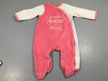 Pyjama velours rose et blanc, princesse