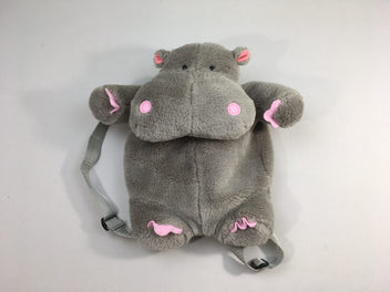 Petit sac à dos Hippo gris peluche