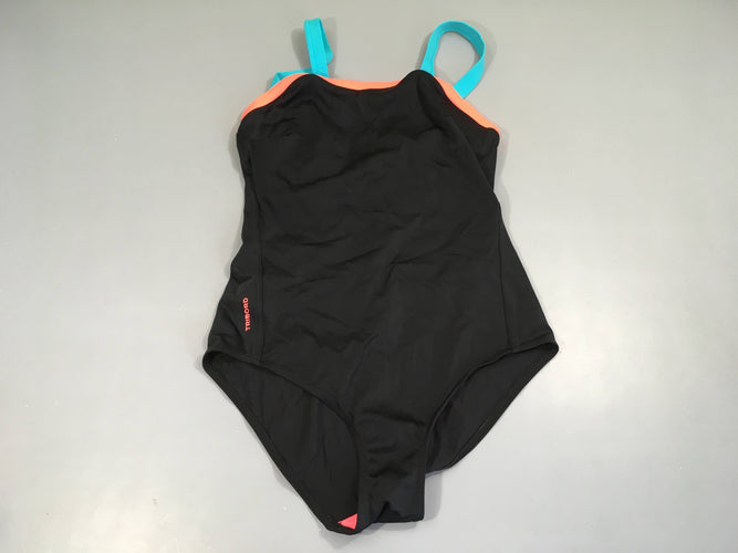 Maillot noir bord corail Bretelles turquoises Tribord, moins cher chez Petit Kiwi