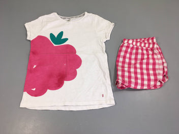 Pyjashort 2pcs jersey bs flammé fruit rose short à carreaux
