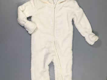 Surpyjama blanc peluche à capuche