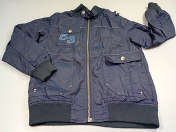 Veste zippée à capuche bleu marine