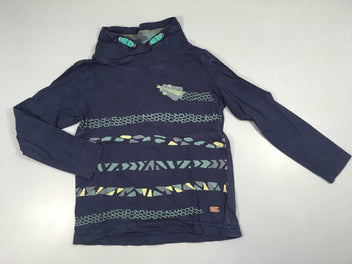 T-shirt m.l bleu foncé serpent col châle