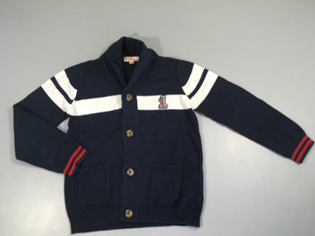 Gilet bleu marine rayé blanc 1
