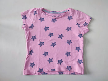 T-shirt m.c rose étoiles bleu marine